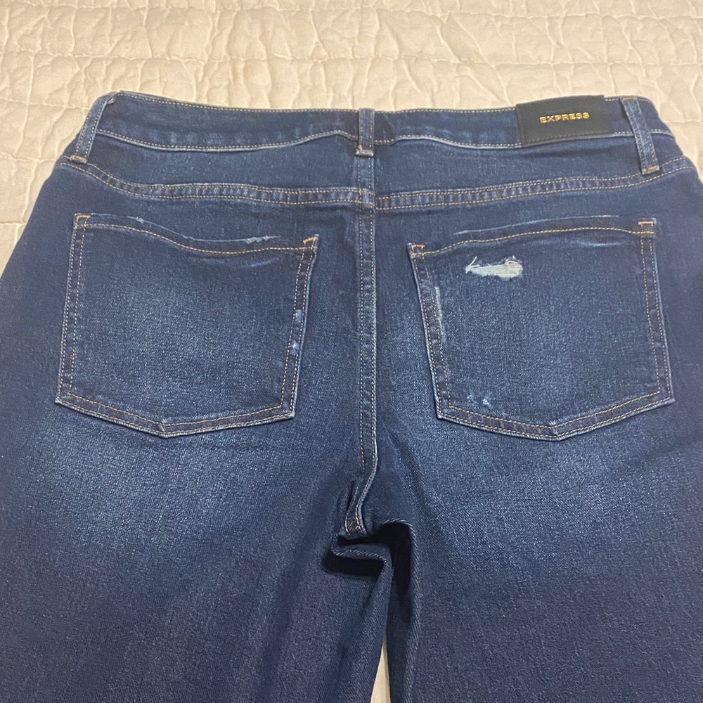 Express Dark Blue Flare Jeans View 4
